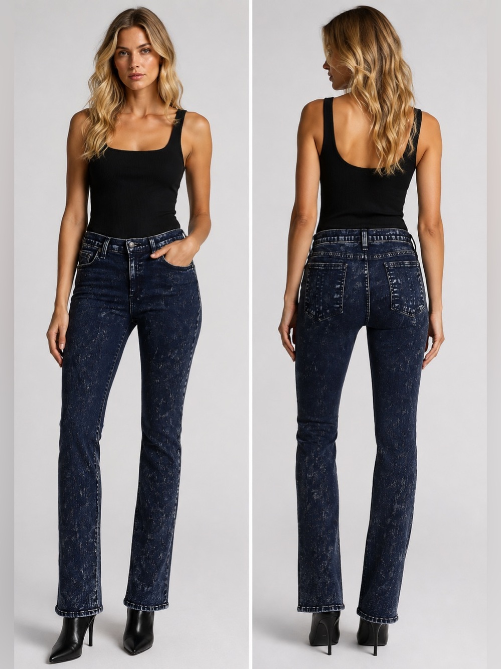 Rag & Bone High-Rise Straight Jeans in Dark Acid Indigo